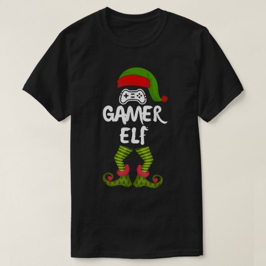 Gamer Elf Kerstmis Gaming Design T-shirt (Design voorkant)