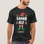 Gamer elf leuke ironische kerstfamilienaam t-shirt (Voorkant)