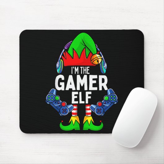 Gamer Elf Matching Family Christmas  Muismat (Met muis)
