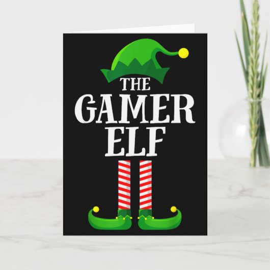 Gamer Elf Matching Family Group Christmas Party Py Kaart (Voorkant)
