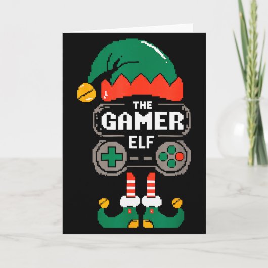 Gamer Elf Matching Family Group Christmas Party Py Kaart (Voorkant)