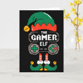 Gamer Elf Matching Family Group Christmas Party Py Kaart (Gele Bloem)
