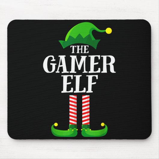 Gamer Elf Matching Family Group Christmas Party Py Muismat (Voorkant)