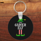 Gamer Elf Matching Family Group Christmas Party Py Sleutelhanger (Voorkant)