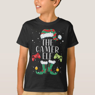 Gamer Elf Matching Family Kerstmis Pajama T-shirt