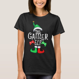 Gamer ELF-reeks die past bij kerstfeestdagen Gamin T-shirt