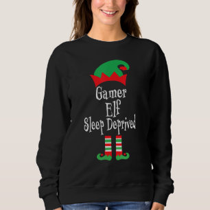 Gamer Elf Slaap Deprived Kerstfamilie Matching Trui