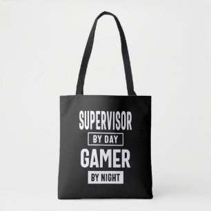 Gamer- en Supervisor-taaktitel Tote Bag
