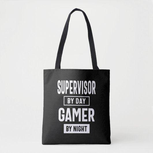 Gamer- en Supervisor-taaktitel Tote Bag (Voorkant)