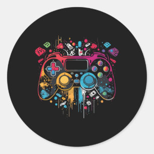 Gamer Esthetische Gaming Videogames NS Ronde Sticker