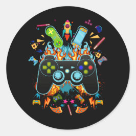 Gamer Esthetische Graphic Gaming Videogames Gamepa Ronde Sticker