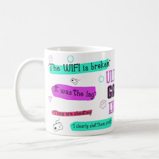 Gamer Excuses Mug – I’m Not Losing, I’m Lagging Koffiemok (Links)