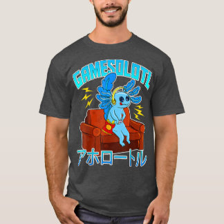 Gamer Fish Aolotl Playing Video Games K T-shirt