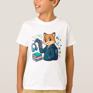 Gamer Fox Student - Terug naar school-gamen T-shirt
