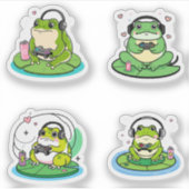 Gamer Frog - Schattige Gamen Sticker (Voorkant)