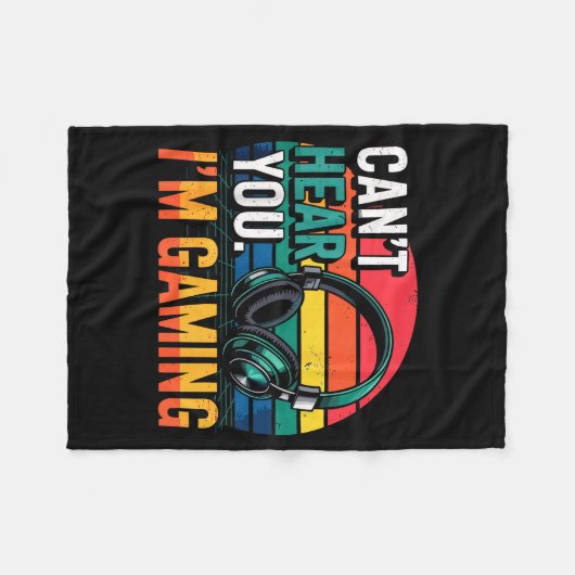 Gamer Funny Can't Hear You I'm Gaming  Fleece Deken (Voorkant (Horizontaal))