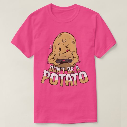 Gamer Funny Cute Potato Video Games T-Shirt (Design voorkant)