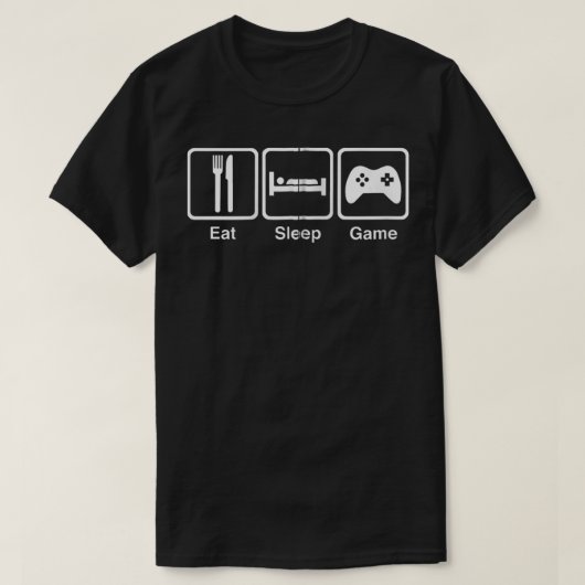Gamer Funny Gift Eat Sleep Game Zip T-shirt (Design voorkant)