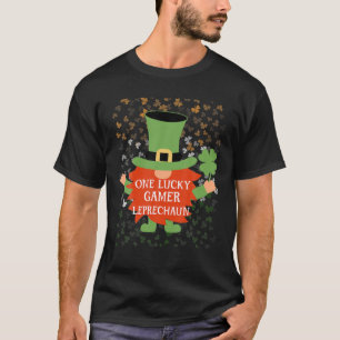 Gamer Funny St Patrick's Day Lucky Gnome Family Ma T-shirt
