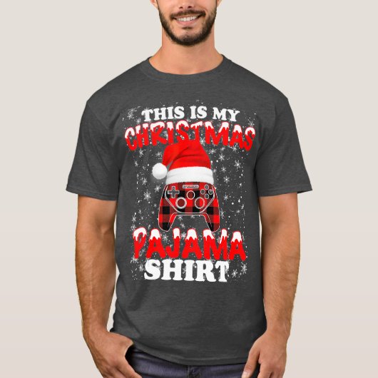 Gamer Funny Video Game Controller Santa Hat T-shirt (Voorkant)
