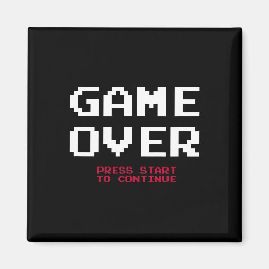 Gamer Game Over Magneet (Voorkant)