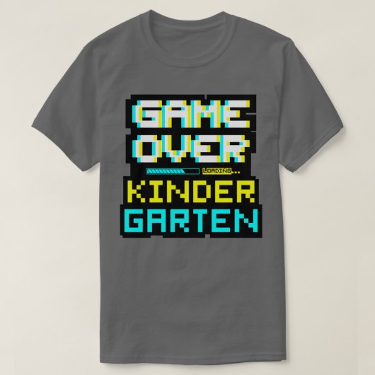 Gamer Game Over Terug naar school Kleuterschool Ki T-shirt (Design voorkant)