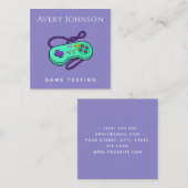 Gamer Game Tester Modern Green Joystick Retro Geek Vierkante Visitekaartje (Voorkant / Achterkant)