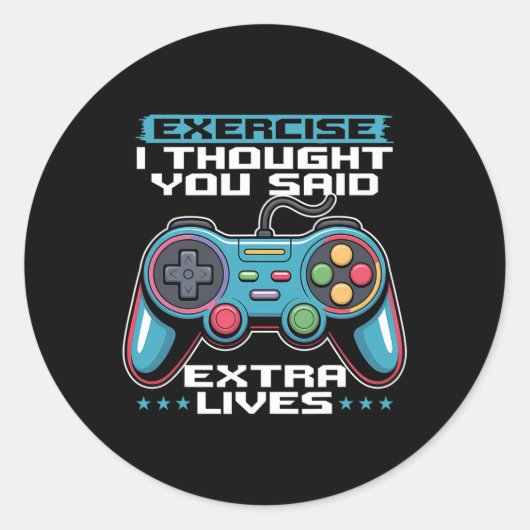 Gamer Gamecontroller Videogame 1 Ronde Sticker (Voorkant)