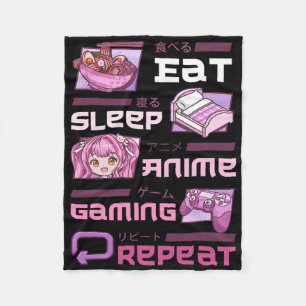 Gamer Gamen Videogames Grappig Eten Slapen Anime G Fleece Deken