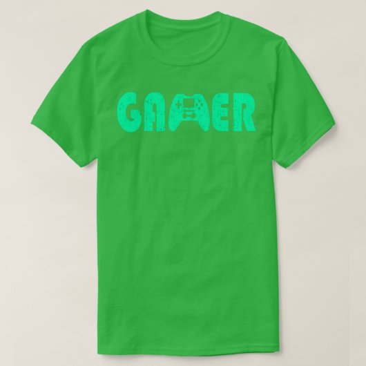 Gamer Gamepad Neon Green T-shirt (Design voorkant)
