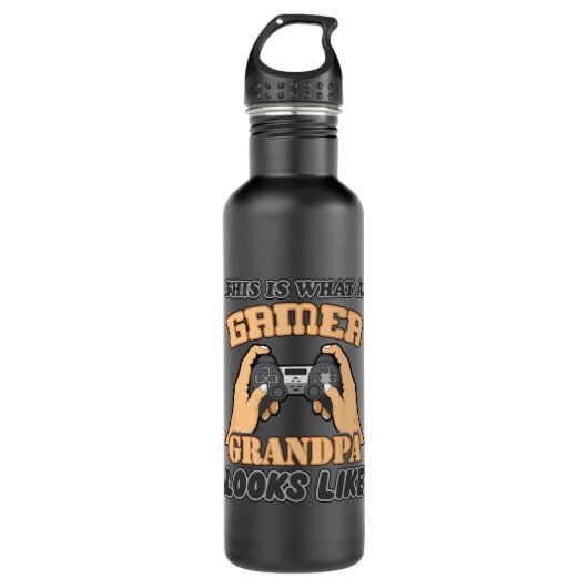 Gamer Gamer Pap Papa Console Gift Idee Waterfles (Voorkant)