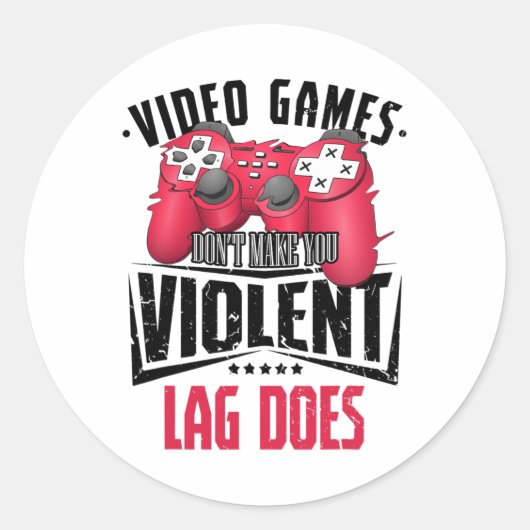 Gamer Gamer Video Games Controller Computer Gaming Ronde Sticker (Voorkant)