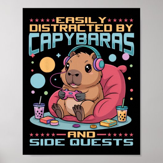Gamer Gaming Capyra Video Game 1  Poster (Voorkant)
