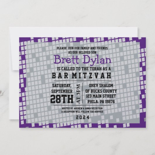 GAMER GAMING DIGITAL Bar Bat Mitzvah Uitnodiging (Voorkant)