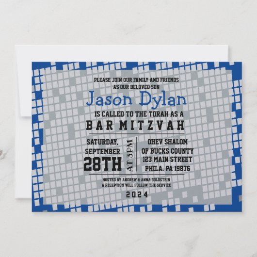 GAMER GAMING DIGITAL Bar Bat Mitzvah Uitnodiging (Voorkant)