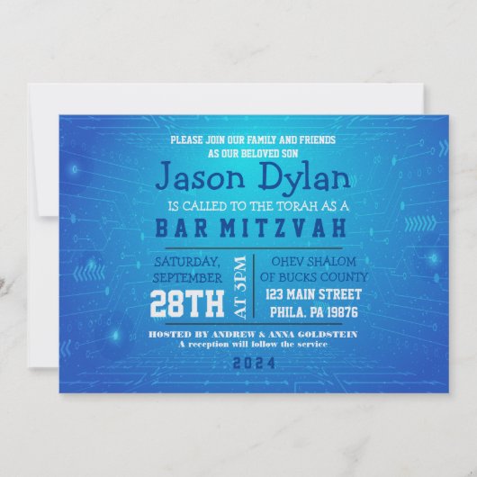 GAMER GAMING DIGITAL Bar Mitzvah Uitnodiging (Voorkant)