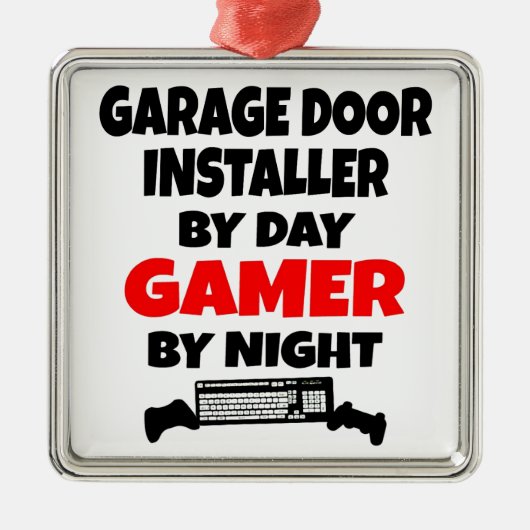 Gamer Garage Door Installer Metalen Ornament (Voorkant)