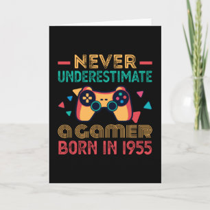 Gamer geboren in 1955, 'Birthday Gaming Gift Retro Kaart
