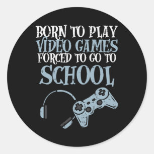 Gamer Geboren Video Game Spelen Plezier Gaming Man Ronde Sticker