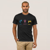 Gamer Gender Symbols Controller Funny Design T-shirt (Voorkant volledig)
