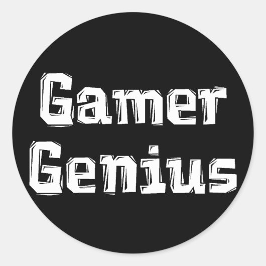 Gamer Genius Ronde Sticker (Voorkant)