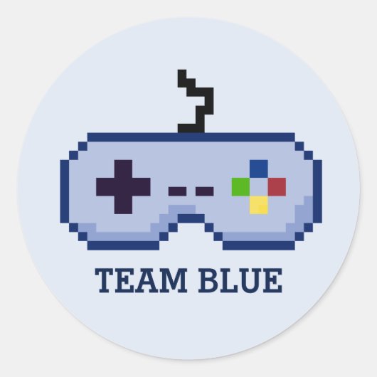 Gamer Geslacht Onthullen Team Blauwe Stickers (Voorkant)