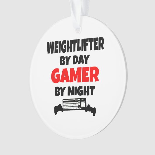 Gamer Gewichtheffer Ornament (voorkant)