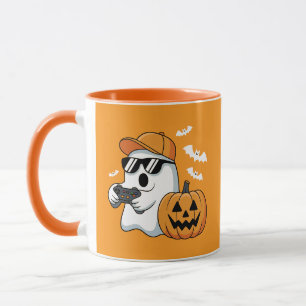 Gamer Ghost Pompoen Controller Halloween Cool Mok