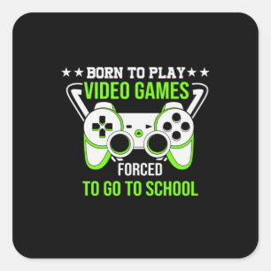 Gamer Gift Born To Play Video Games Vierkante Sticker