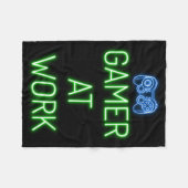Gamer Gift | Gamer At Work Fleece Deken (Voorkant (Horizontaal))