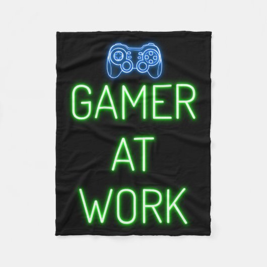 Gamer Gift | Gamer At Work Fleece Deken (Voorkant)