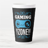 Gamer Gift Gaming Zone Latte Mok (Voorkant)