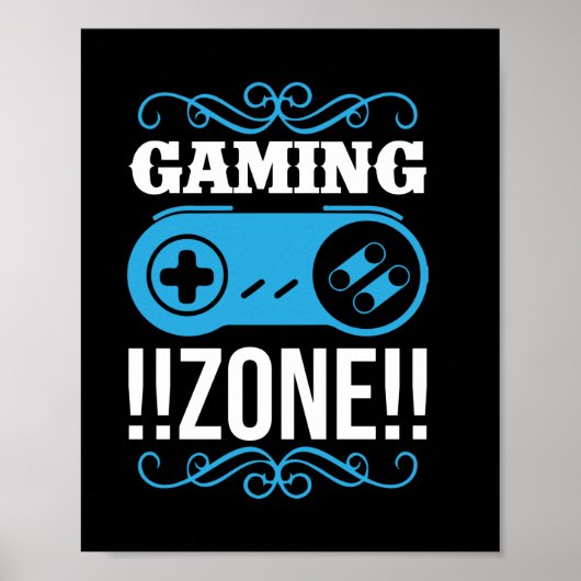 Gamer Gift Gaming Zone Poster (Voorkant)