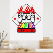 Gamer Gift Gaming Zone Poster (Keuken)
